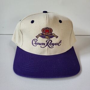 Vintage 90's Retro Crown Royal Whiskey Snapback Trucker Baseball Hat Purple